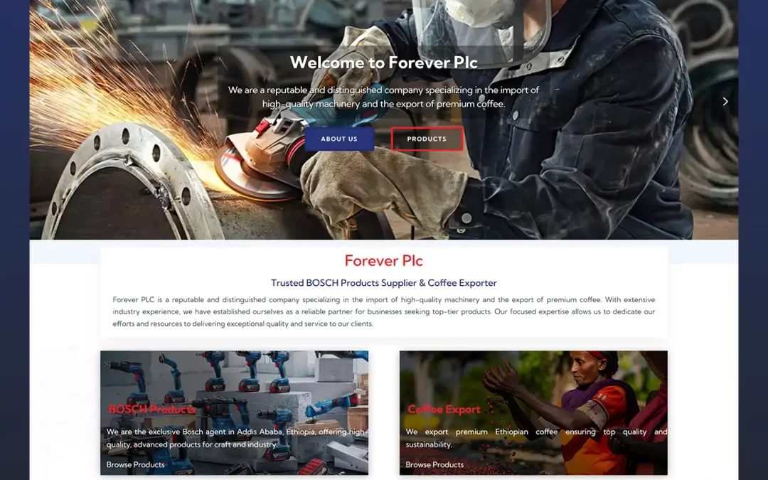 Forever Plc BOSCH Product Importer Company Website Design Project