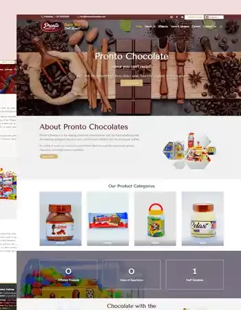 Pronto Chocolates – Chocolate Factory Website Development Project