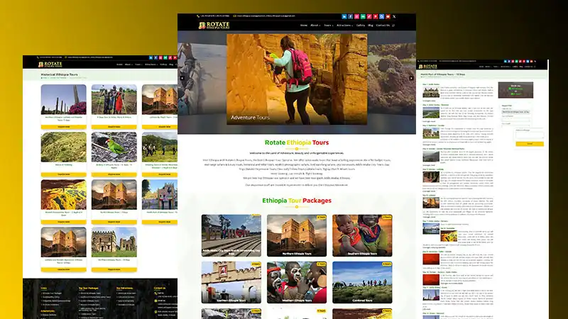 Rotate Ethiopia Tours Tour Guide Travel Company Website Development Agency - Web Design in Addis Ababa Engocha Technologies
