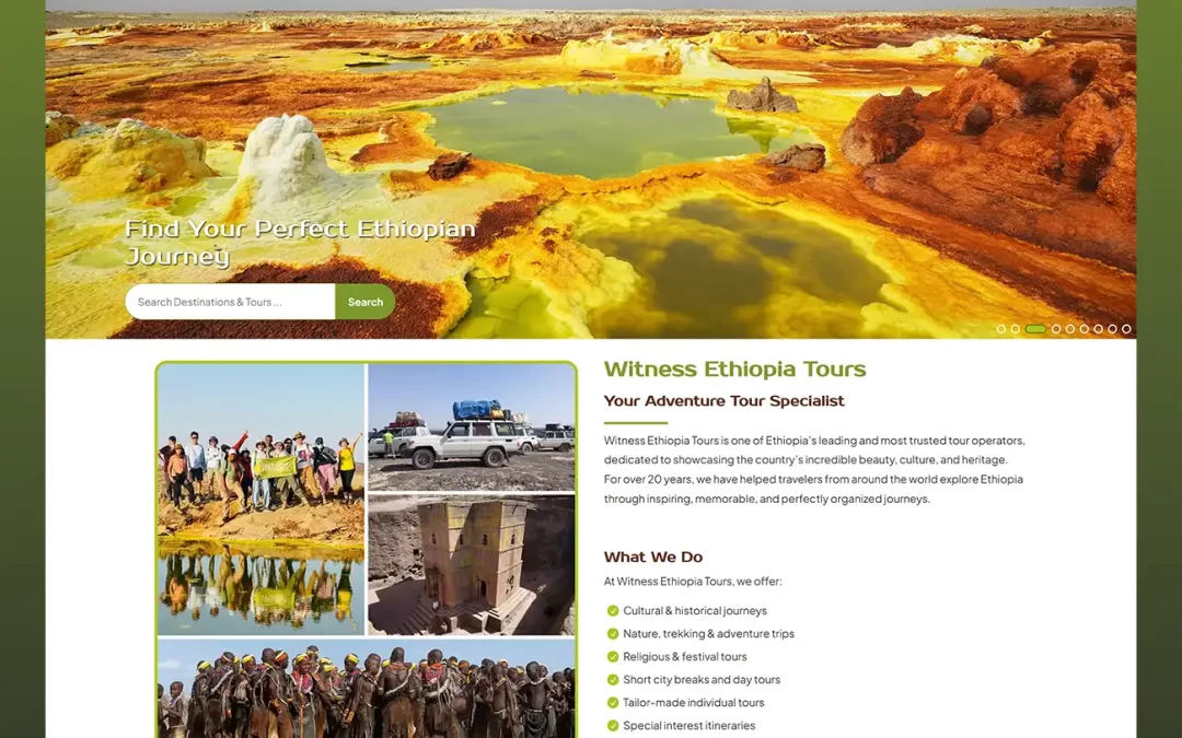 Witness Ethiopia Tours Website Design Project
